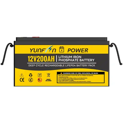 کیفیت باتری 12 ولتی 200 آمپر ساعتی LiFePO4 0.5 درجه سانتی گراد تخلیه شارژ 12.8 ولتی 2560 وات ساعتی باتری لیتیومی چرخه عمیق با سیکل BMS 5000 جایگزین اسید سرب برای RV Solar Marine UPS برق پشتیبان کارخانه